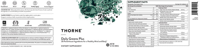 Thorne Daily Greens Plus 30 Capsules