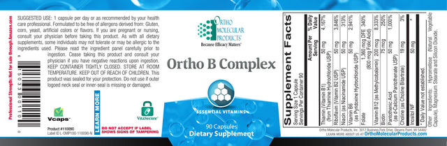 Ortho Molecular Ortho B Complex 90 Capsules
