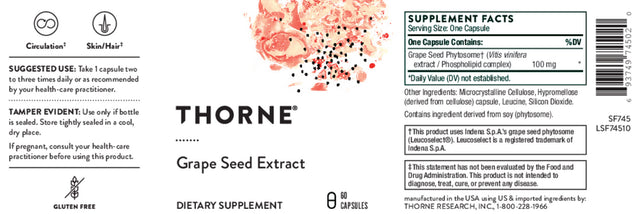 Thorne Grape Seed Extract 60 Capsules