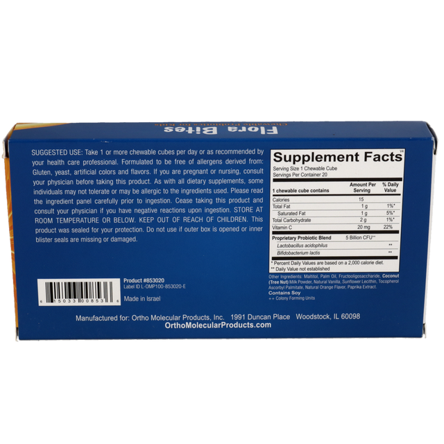 Ortho Molecular Flora Bites Chewables 20