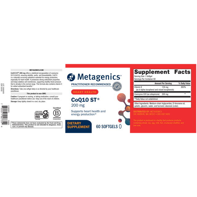 Metagenics CoQ10 ST-200 60 Capsules