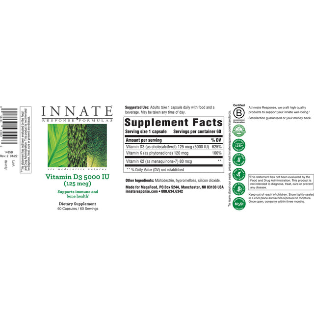 Innate Response Vitamin D3 5000 IU 60