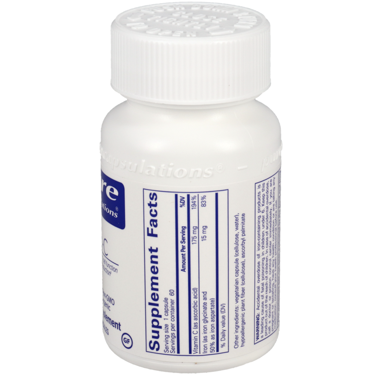 Pure Encapsulations Iron-C – Gentle Iron Support (60 Capsules)