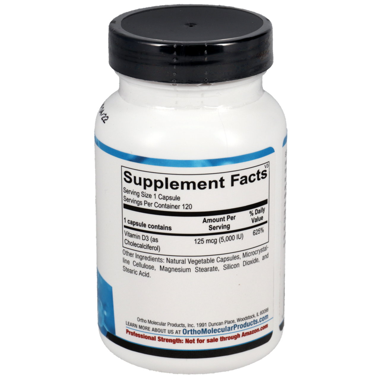 Ortho Molecular Products Vitamin D 5,000 IU Daily Wellness Support (120 Capsules)