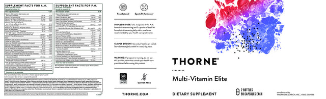 Thorne Multi-Vitamin Elite A.M. & P.M. NSF Kit – 180 Capsules