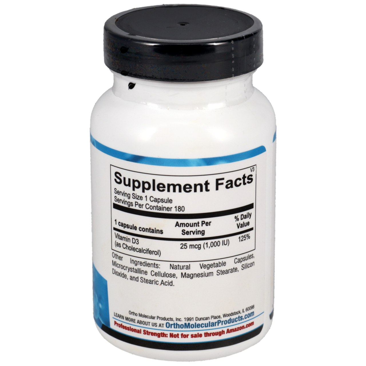 Ortho Molecular Products Vitamin D 1,000 IU Daily Wellness Support (180 Capsules)