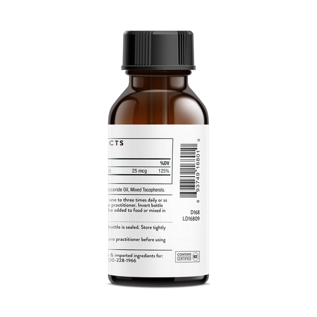 Thorne Vitamin D Liquid 600 IU – 1 Bottle