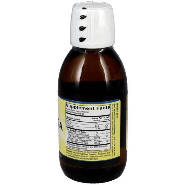 Ortho Molecular Orthomega® Liquid Fish Oil Mango 1.3g EPA / 850mg DHA – 60 Servings