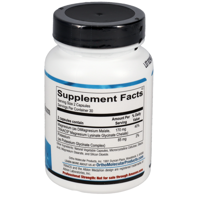 Ortho Molecular Reacted Magnesium & Potassium 60 Capsules