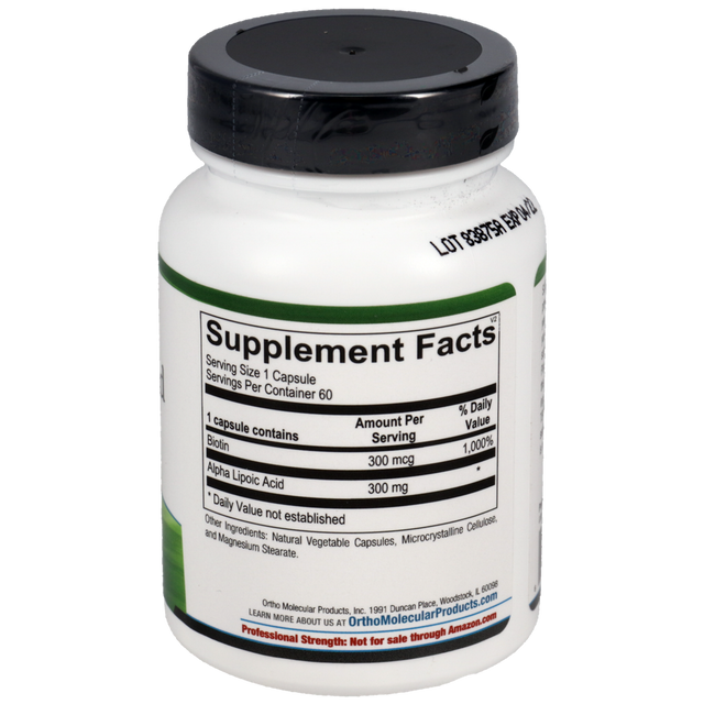 Ortho Molecular Lipoic Acid 300mg with Biotin 60 Capsules
