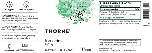 Thorne Berberine 200mg 60 Capsules