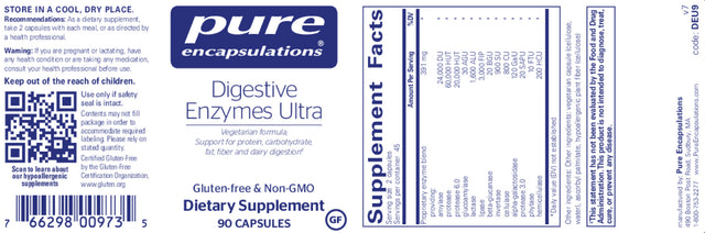 Pure Encapsulations Digestive Enzymes Ultra Comprehensive Support (90 Capsules)
