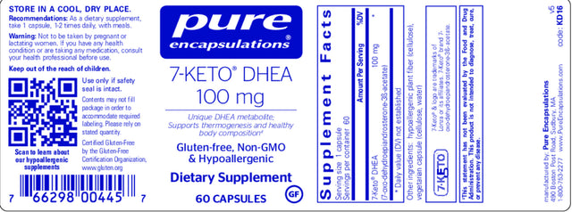 Pure Encapsulations 7-Keto DHEA Metabolic Wellness Support (120 Capsules, 100 mg)