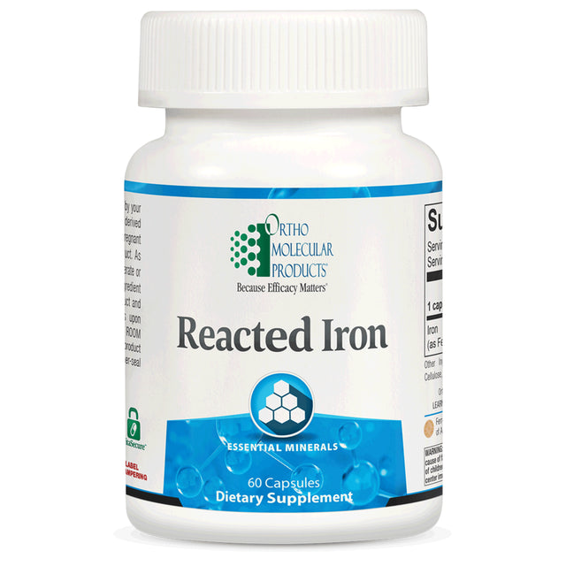 Ortho Molecular Reacted Iron Gentle Iron & Energy Support (60 Capsules)