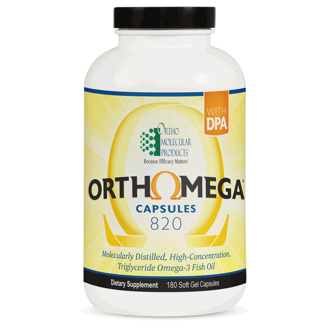 Ortho Molecular Orthomega® 820 EPA & DHA Omega-3 Support (180 Softgels)