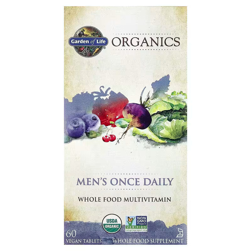 Garden of Life Organics Men's Once Daily Multivitamin Whole Food Support (36 Tablets)