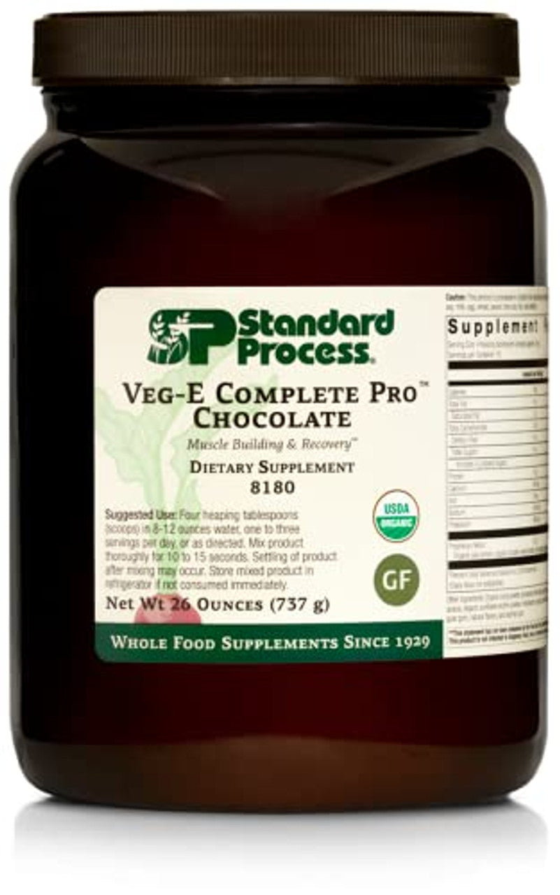 Standard Process Veg-E Complete Pro Chocolate – Plant-Based Daily Wellness Protein (26 oz)