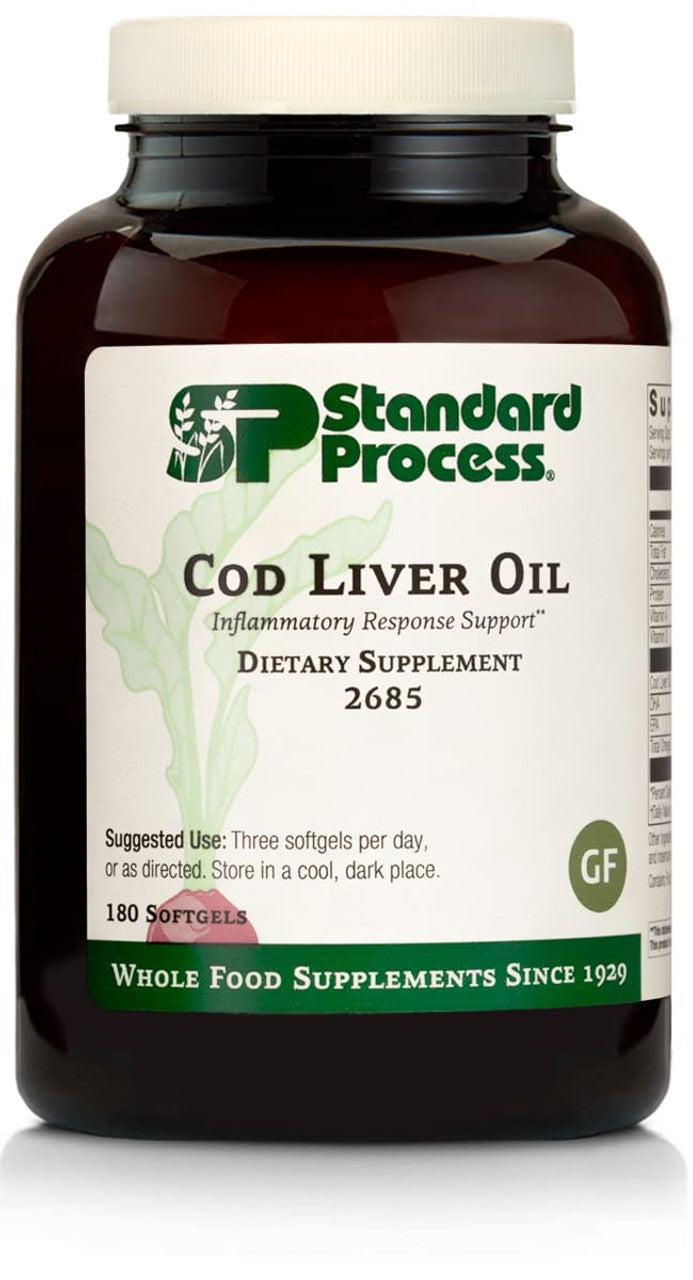 Standard Process Cod Liver Oil – Daily Omega-3 & Wellness Support (180 Softgels)