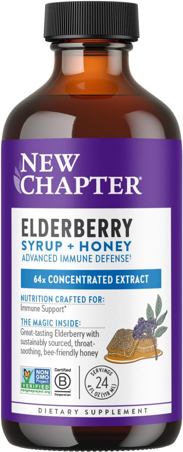 New Chapter Elderberry Syrup Immune Support (24 Servings)