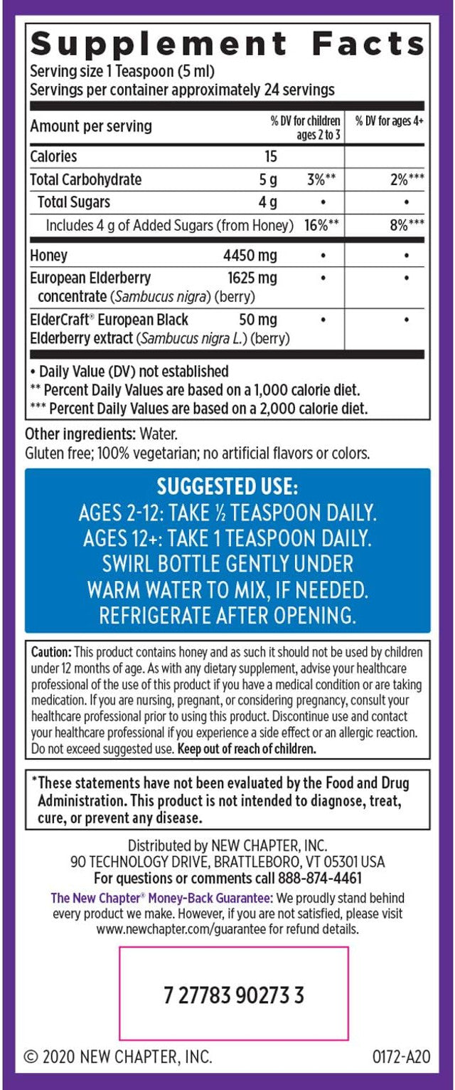New Chapter Elderberry Syrup Immune Support (24 Servings)