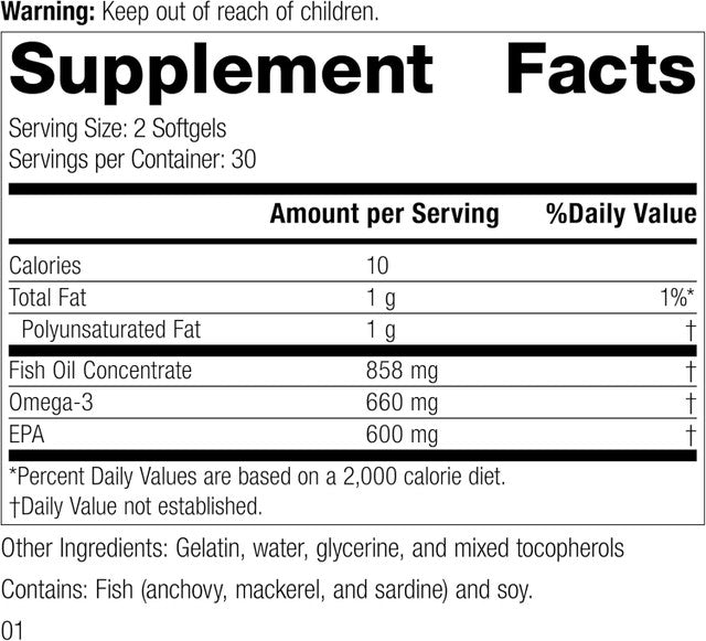 Standard Process Olprima EPA Omega-3 Support (60 Capsules)