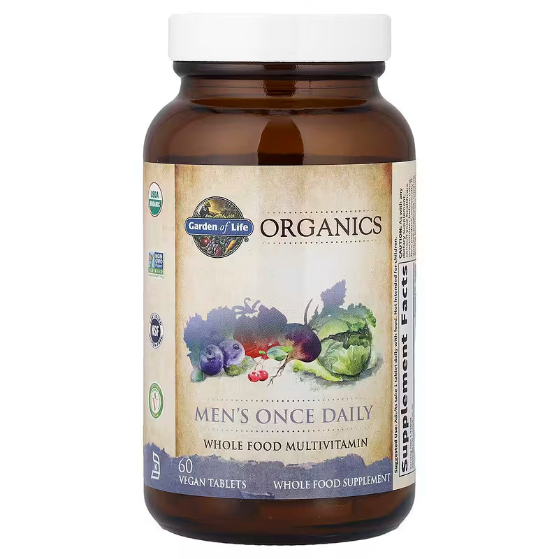 Garden of Life Organics Men's Once Daily Multivitamin Whole Food Support (36 Tablets)