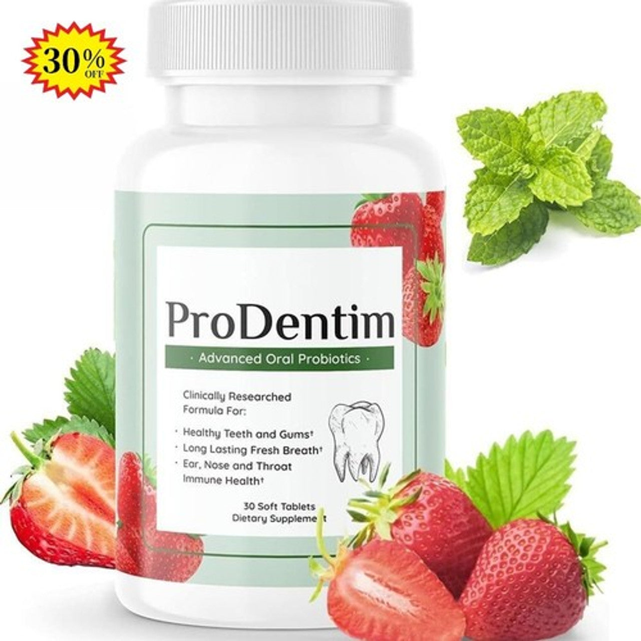 ProDentim Oral Support Chewable Probiotic Tablets (30 Tablets)